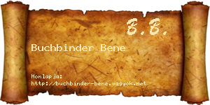 Buchbinder Bene névjegykártya